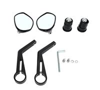 lvifloae 22mm Universal Motorcycle Handlebar Side Mirror 360 Degree Adjustable Anti Dazzle Glass Metal Handlebar Side Mirror Replacement for SUZUKI 250R R600 R750 R1000 (Black)