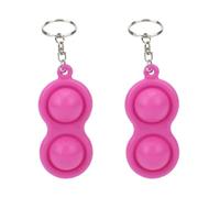 lvifloae 2pcs Stress Relief Keychain Press Bubble Keyring Handy Educational Toys Press Bubble Popcorn Silicone Squeeze Sensory Toys Silicone Kids Anxiety Stress Keychain Pendants Cellphone Chain(pink)