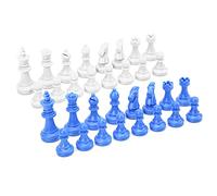 lvifloae 32Pcs Chess Pieces Set, Blue White Hollow Plastic Height 49Mm Standard International Chessmen Without Chessboard For Competition Daily Training