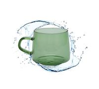 lvifloae 350ml Glass Coffee Cup Crystal Coffee Mug with Handle High Temperature with Handle for Home Office and Cafe Amber (Green)