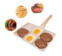 lvifloae 4 Cup Divided Breakfast Pan, with Anti Scald Handle | Maifan-Stone Coated Non-Stick Breakfast Skillet, 4-In-1 Egg Sandwich Pan, for Cooking Eggs, Pancakes, Bacon