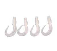 lvifloae 4 Pcs Lifelike PVC Lures Paddle Tail Swim Baits for Freshwater Bass Saltwater Fishing Father's Day Fishing Gifts for Men Green (White)