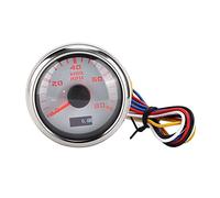 lvifloae 52mm Marine Pointer Tachometer Gauge Red Backlight Universal for Motorcycle Car Truck Boat Gasoline Engine 9 to 32V (A White)