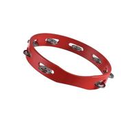 lvifloae 6 Inch Wooden Tambourine Single Row Metal Bells Hand Held Percussion Instrument Pleasant Jingle Sound for Adults Home School Party Supplies (L)