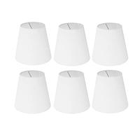 lvifloae 6Pcs White Fabric Lampshade Kit Modern Minimalist Iron Frame Cloth Shade Modern Simple White Fabric Lampshade for Candelabra Bulbs Floor Table Chandelier Wall Lighting