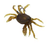 lvifloae 8Pcs Artificial Crab Bait submerged Simulation Crab Soft Lure Slow Sinking Swimming Lures Fishing Bait with Hooks for Freshwater Saltwater Fishing Green Brown (Tan)