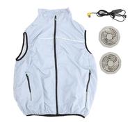 lvifloae Air Conditioned Work Clothes Vest with Fan USB Power Summer Cooling Labor Protection 3 Levels Adjustable Unisex for Hot Weather Outside Workers M (XL)