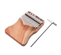 lvifloae Ammoon 17 Key Thumb Piano C Tone Portable Finger Piano Instrument Mbira Kalimba Solid Camphorwood with Carry Bag Music Book Stickers Tuning Hammer for Travel Gift (Wood Color)