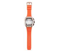 lvifloae Analog Quartz Wristwatch Water Proof Silicone Strap Multi Functional Chronograph Luminous Moon Phase Calendar Display for Men Outdoor Sports Weddings Gifts Alloy Steel (Silver and White)