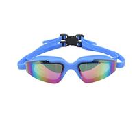 lvifloae Anti Fog Plain Swimming Goggles Outdoor Colorful Water Goggles Wide View Silicone Swim Glasses with Adjustable Strap for Adults Children Outdoor Diving PC Mirror Lens (Blue)