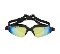lvifloae Anti Fog Plain Swimming Goggles Outdoor Colorful Water Goggles Wide View Silicone Swim Glasses with Adjustable Strap for Adults Children Outdoor Diving PC Mirror Lens (Black)