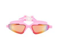 lvifloae Anti Fog Plain Swimming Goggles Outdoor Colorful Water Goggles Wide View Silicone Swim Glasses with Adjustable Strap for Adults Children Outdoor Diving PC Mirror Lens (Pink)