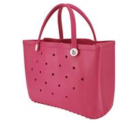 lvifloae Beach Tote Bag Rubber Beach Tote Large Bag Durable and safe EVA material Multifunctional space saving portable round hole design Large capacity Rose red (Rose Red)