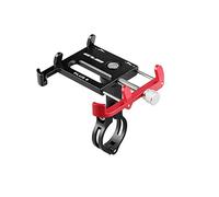 lvifloae Bike Phone Holder,360 Degree Rotating Length Adjustable Aluminum Six Claw Clip On Fixing Bike Handlebar Mount Compatible 3.5-6.2inch Phone Suitable for Motorcycle Scooter (Black & Red)