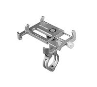 lvifloae Bike Phone Holder,360 Degree Rotating Length Adjustable Aluminum Six Claw Clip On Fixing Bike Handlebar Mount Compatible 3.5-6.2inch Phone Suitable for Motorcycle Scooter (Titanium)