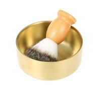 lvifloae Brass Plated Shaving Soap Bowl Small Shaving Foam Cream Bowl Unbreakable Shaving Mug for Wet Shaving (8.9 x 5cm)