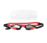 lvifloae Children Swimming Goggles Anti Fog Plain Water Goggles Wide View Silicone Swim Glasses with Adjustable Silicone Headband PC Lens for Boys Girls Pool Beach Swim (Red Black)