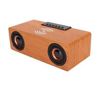 lvifloae Digital Alarm Clocks Wooden Retro Alarm Clock with Wireless Bluetooth Speaker 10w Charging Noise Sound Machine for Mobile Phones Tabletslight Walnut Birthday Gifts