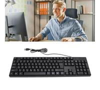 lvifloae Ergonomic Keyboard,K1800 Minority Language Keyboard 104 Keys 4.9ft Cable Ergonomic Design USB Wired Gaming Keyboard for Office English (Russian)