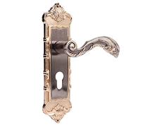 lvifloae European Style Vintage Door Lock Set Exquisite Retro Interior Anti Theft Room Door Lock Lever Set with Manganese Steel Lever Handle for Bedroom Bathroom Office