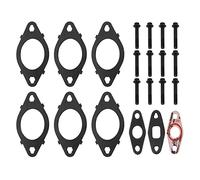 lvifloae Exhaust Manifold Gasket with Bolts, Metal Alloy Exhaust Manifold Gasket Bolt Kit Reference OE 3937479 5259851 3943191 3916691 for ISC ISL QSC QSL 8.3L 8.9L