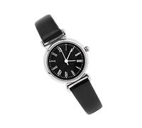 lvifloae Exquisite Small Simple Fashion Women's Watch Vintage Leather Mini Watch Arabic Numerals Casual Dress Watch (Black Dial) (Black Belt Black Disk)