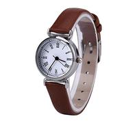 lvifloae Exquisite Small Simple Fashion Women's Watch Vintage Leather Mini Watch Arabic Numerals Casual Dress Watch (Black Dial) (Coffee with White Plate)