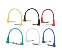 lvifloae Guitar Cable Flat Patch Cables Right Angle Universal Instrument Patchs Cables for Effect Pedal 6.35mm Instrument Maximize Pedalboard Space Audio Signal Transmission Microphones6PCS
