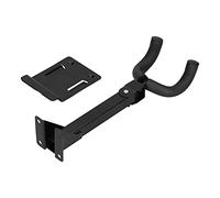 lvifloae Guitar Wall Mount Long 180° Adjustable U Shaped Metal Guitar Hook Stand with Slat Adapter Base for Acoustic and Electric Guitares Bass Banjo Mandolin