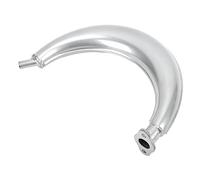 lvifloae Half Moon Banana Exhaust Muffler Pipe Steel Alloy High Performance Noise Reduction Muffler for 2 Stroke 49 60 66 80cc Motorized Bike Silver 18mm Inlet