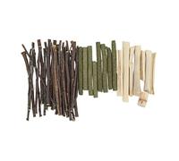 lvifloae Hamster Chew Toy Set Safe Fruit Branch Grass Stick Small Pet Teeth Grinding Toys Sweet Bamboo Mixed Molar Sticks for Small Pets Teeth Grinding and Playtime Fun (Apple branch grass stick