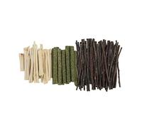 lvifloae Hamster Chew Toy Set Safe Fruit Branch Grass Stick Small Pet Teeth Grinding Toys Sweet Bamboo Mixed Molar Sticks for Small Pets Teeth Grinding and Playtime Fun (Apple branch grass stick
