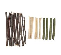 lvifloae Hamster Chew Toy Set Safe Fruit Branch Grass Stick Small Pet Teeth Grinding Toys Sweet Bamboo Mixed Molar Sticks for Small Pets Teeth Grinding and Playtime Fun (Apple branch grass stick