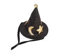lvifloae Hamster Hat Moon Star Pattern Small Animal Pet Top Hats with Adjustable Chin Strap Lizard Witch Head Accessories Hamster for Turtles Lizards Geckos Blue (Black)
