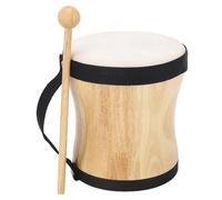lvifloae Hand Drum Wood with Sheepskin Top Portable Indian Hand Held Drum Professional Percussion Instrument with Drumstick Strap for Kids Adults Preschool Education Performance (Black)