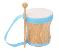 lvifloae Hand Drum Wood with Sheepskin Top Portable Indian Hand Held Drum Professional Percussion Instrument with Drumstick Strap for Kids Adults Preschool Education Performance (Blue)