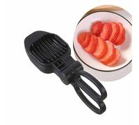 lvifloae Handheld Fruit & Vegetable Slicer, Safe Kitchen Slicing Gadget Stainless Steel Blades, ABS Material,for Hard-Boiled Eggs, Banana, Kiwi, Strawberry and Sausage, Red (Black)