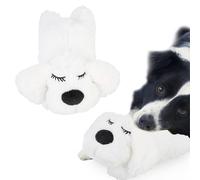 lvifloae Heartbeat Puppy Toys Interactive Stuffed Animal Plush Toy with Realistic Heartbeat Simulation for Calming Anxious Pets Soft Comfort Dog Toy for Cats and Dogs (White)