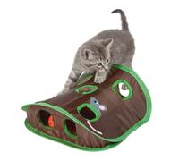 lvifloae Hide and Seek Cat Toy Cat Toy Storage Creative Core Interactive Cat Hide and Seek Game Pop up Foldable Puzzle Activity 9 Hole Mouse Chase Toy with Bell Relieves Loneliness