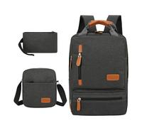 lvifloae Laptop Backpack Set Nylon 3pcs Shoulder Bag Adjustable Anti Scratch Padded Shoulder Straps Backpack For Travel School Business Work College Students (Black)