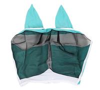 lvifloae Mesh Horse Fly Mask Elastic UV Protection Detachable Breathable Horse Fly Mask with Ears Breathable Eye Protection Fly Masks for Horses Blue Green L (L)
