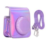 lvifloae Mini Pu Leather Camera Protective Bag Adjustable Shoulder Strap Stylish Matching and Soft Interior Padding Design for Mini 12 Ideal for Travel Companion Photograph