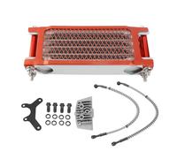 lvifloae Motorcycle Oil Cooler Kit Aluminum 4 Row Suitable for Crf Xr Klx 50 70 90 110 125 140cc SSR Taotao Coolster Kayo Apollo Off Road Trail Motorcycles and Atvs Red, Universal (Red)