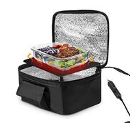 lvifloae Portable Mini Car Microwave Oven 12V Electric Oven Fast Heating Picnic Box Travel Camping Food Cooking Black for Office, Potluck, Travel, Hotel