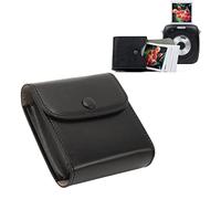 lvifloae PU Leather Instant Film Storage Pouch Mini Camera Picture Pouch Portable Film Organizer Square Photo Holder Case with Flap Key Closure for Polaroid SQ10 Photo Paper (Black)