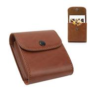 lvifloae PU Leather Instant Film Storage Pouch Mini Camera Picture Pouch Portable Film Organizer Square Photo Holder Case with Flap Key Closure for Polaroid SQ10 Photo Paper (Brown)