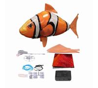 lvifloae Remote Control Flying Shark Inflatable Balloon Toy Childs Fun Interactive RC Air Shark Family Fun Remote Toy for Kids Birthday Party Gift Indoor Play Blue 57 Inch (Orange clown fish)