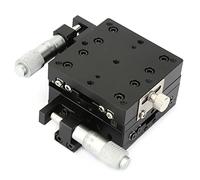 lvifloae SEMY60AS XY Linear Stage,Micrometer Manual Slide Table Trimming Platform Cross Roller XY Linear Sliding Track 60 * 60 * 40mm