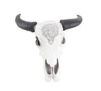 lvifloae Simulation Cow Skull Halloween Wall Decorations Resin Animal Skull Sculpture American Retro Longhorn Wall Hanging Background