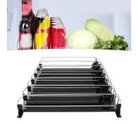 lvifloae Soda Can Dispenser for Refrigerator,Drink Organizer for Fridge ABS 6 Rows Adjustable Easy Loading Dampening Pusher Glide Soda Can Dispenser for Beer Beverages (Black)